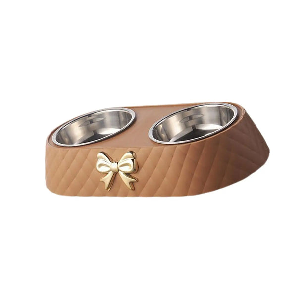 LuxeFur Double Pet Bowl