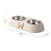 LuxeFur Double Pet Bowl