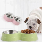 Double Stainless Steel Food Bowl