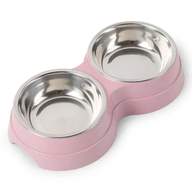 Double Stainless Steel Food Bowl